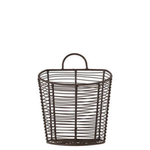 Nkuku Inkollu Wall Hung Basket Aged Brass